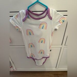 Kyte BABY White and Purple Rainbow Bodysuit